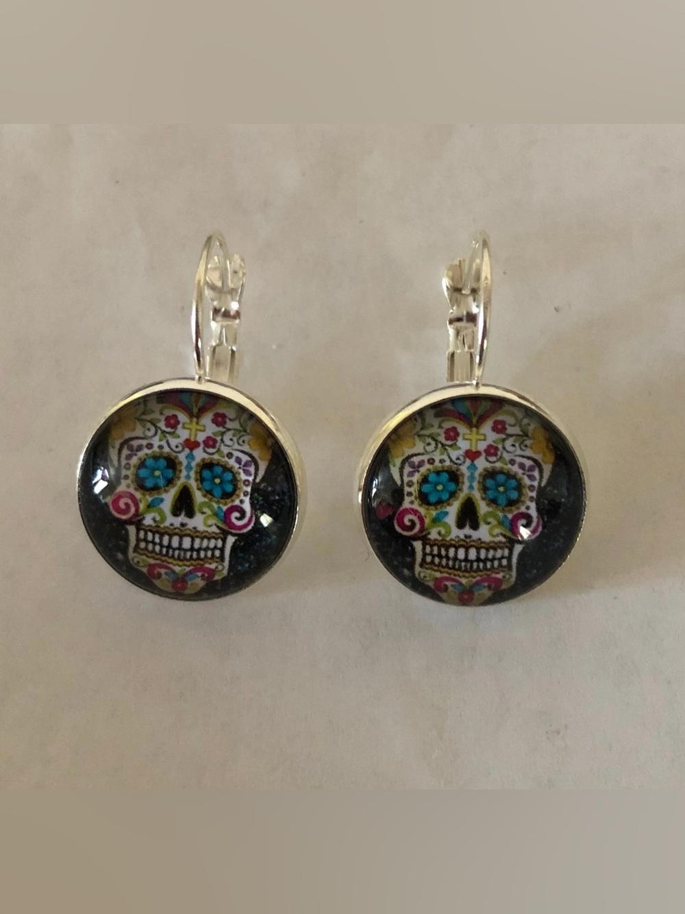 Día De Muertos Skull Calavera Leverback Earrings
SKU636